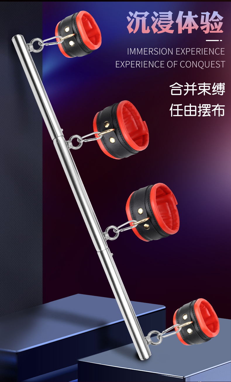 SM One-Line Adjustable Restraint Set with Contrasting Handcuffs and Heart-Shaped Red Candle — detail image 4