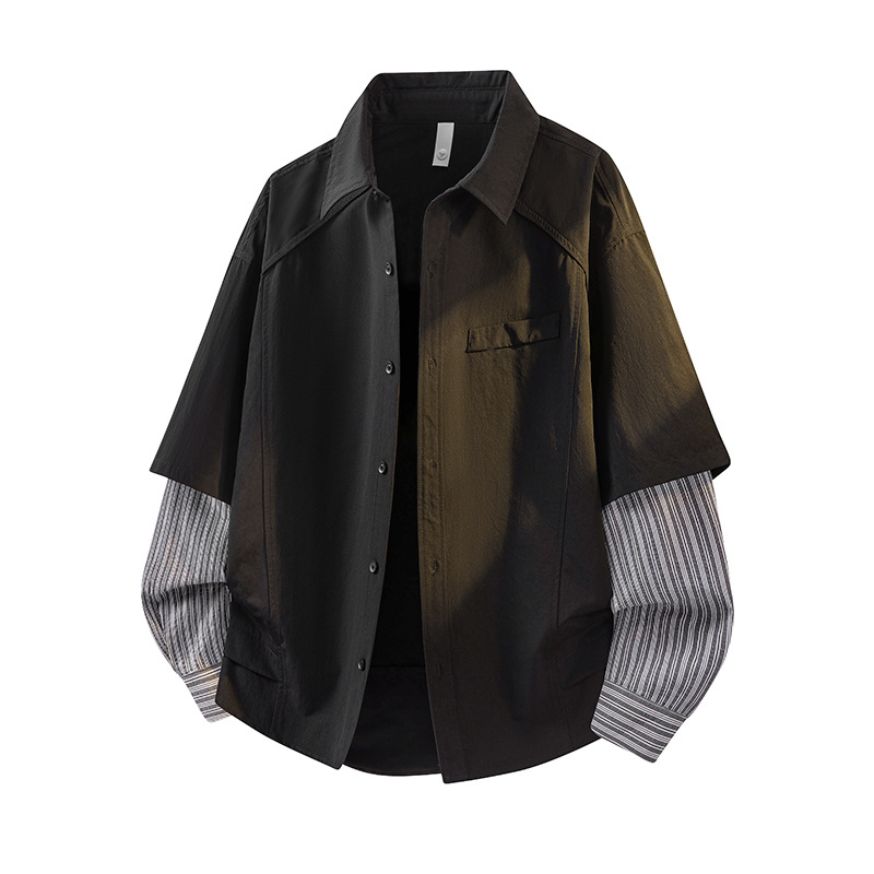 New Trendy Brand Couple Jackets, Faux Two-Piece Sweatshirts, Unisex Versatile Casual Shirts, Spring and Autumn Fashion New Trendy Brand Couple Jackets, Faux Two-Piece Sweatshirts, Unisex Versatile Casual Shirts, Spring and Autumn Fashion