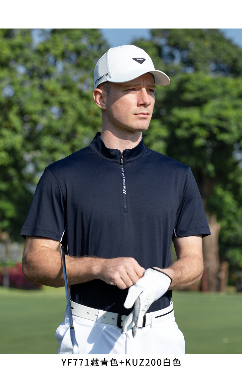 Áo polo nam golf PGM tay ngắn thấm hút nhanh khô — KUZ200-Quần dài màu xanh hải quân, YF771-Trắng tay ngắn, KUZ200-Quần trắng, KUZ200-Quần đen chi tiết 15
