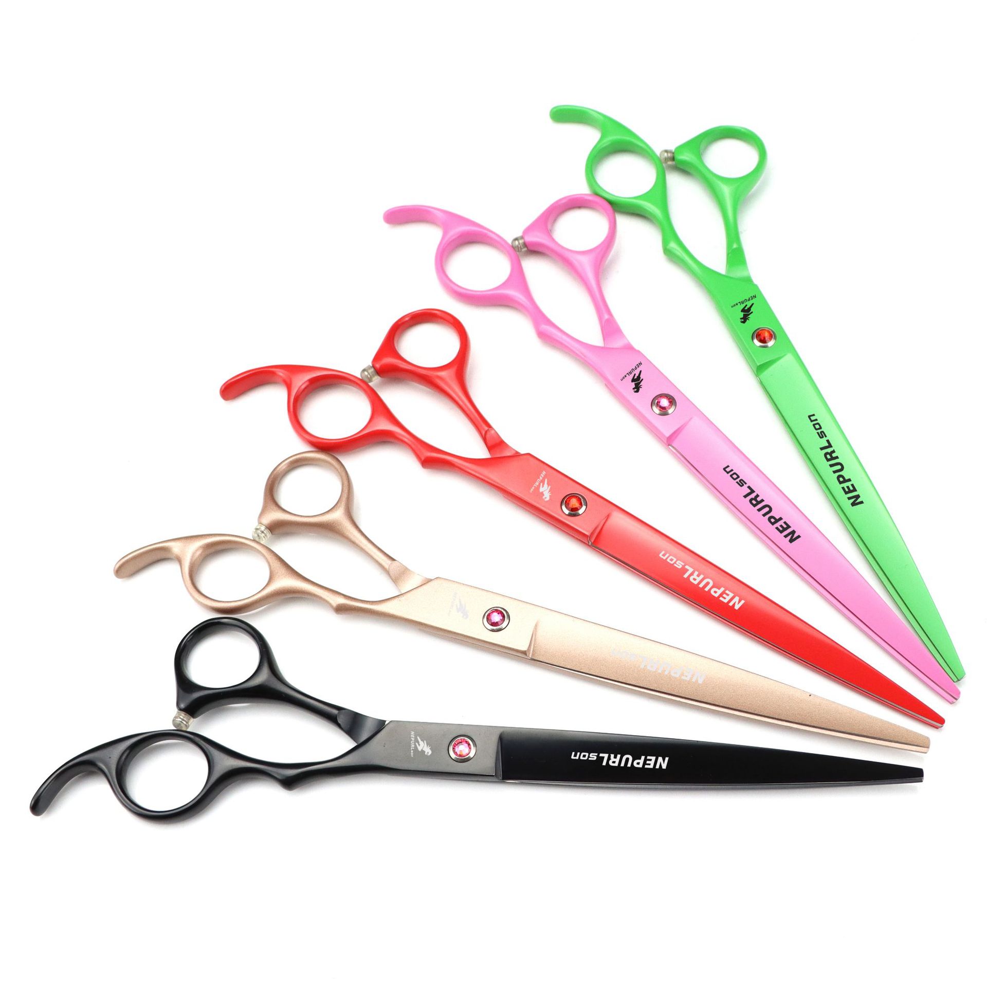 8 .0寸奈普森 彩色烤漆手型直剪 宠物美容剪 直剪  2H ZJ