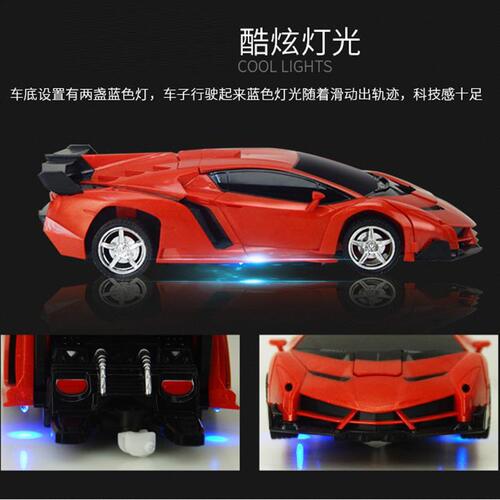 1:18 four-channel one-button deformation remote control car charging remote control deformation car robot children's toy stall batch