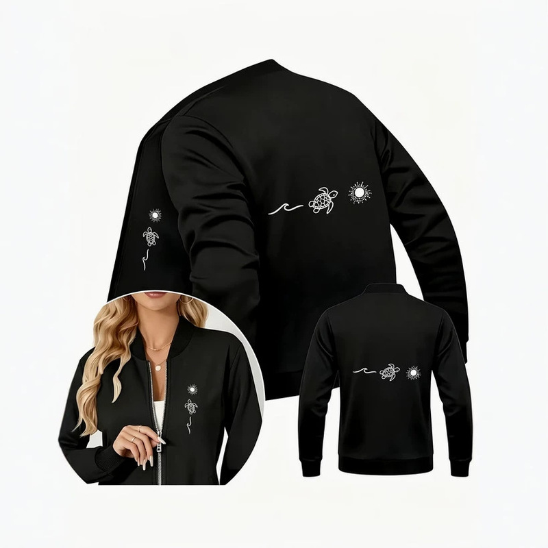 Women's Trendy Printed Jacket 2026 Spring/Autumn Zipper Cardigan Loose Long Sleeve Top 3013 Print Women's Trendy Printed Jacket 2026 Spring/Autumn Zipper Cardigan Loose Long Sleeve Top 3013 Print