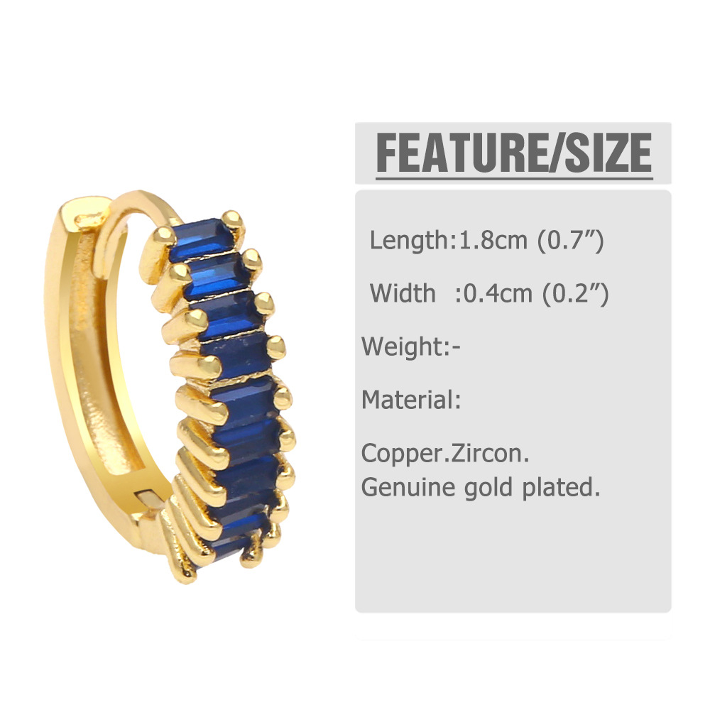 Fashion Colorful Copper Earrings Gold Plated Artificial Gemstones Copper Earrings