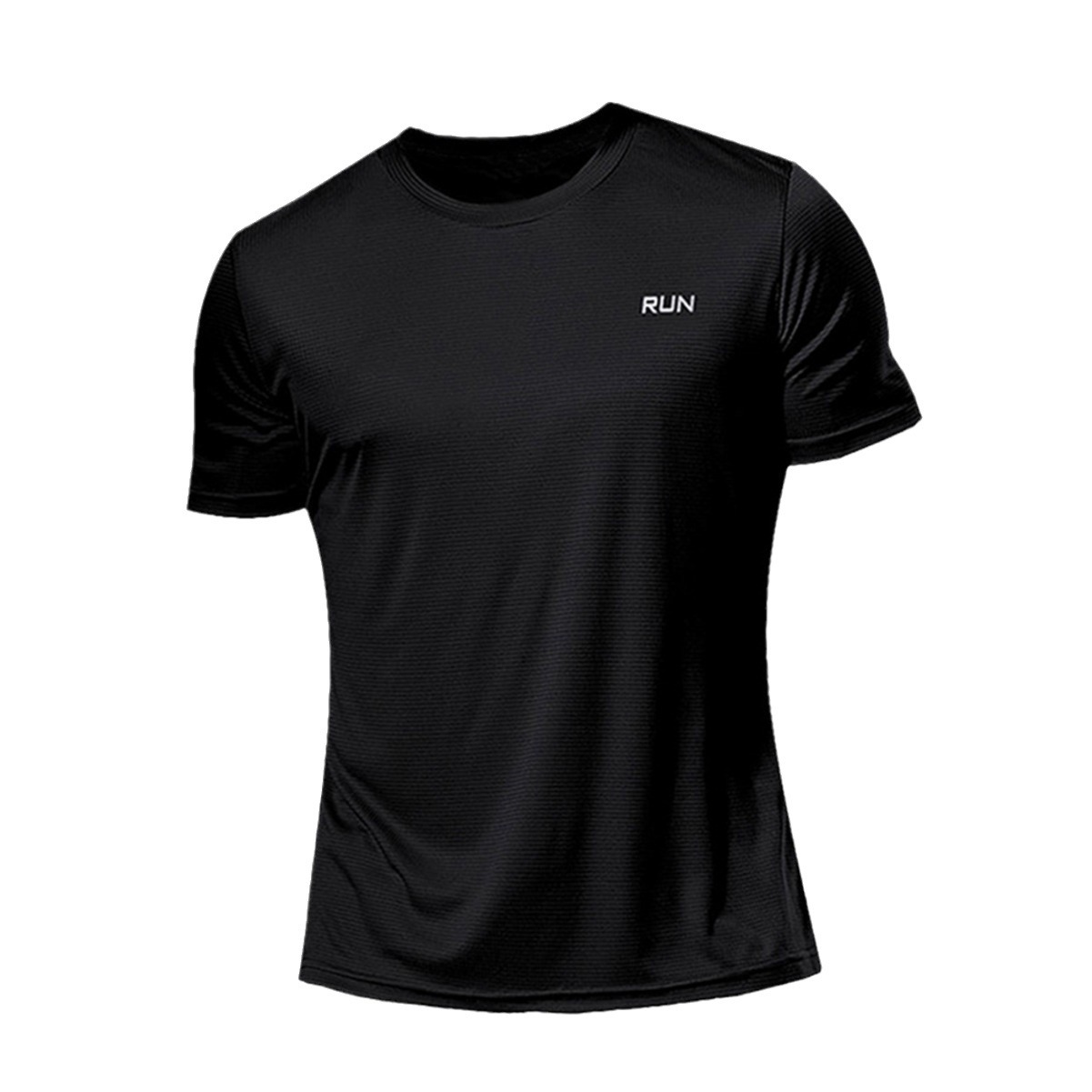 Camiseta deportiva de verano para hombre de seda de hielo suelta de secado rápido fitness media manga más tamaño superior casual fresco transpirable manga corta