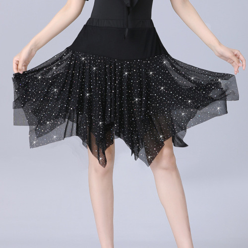 Latin dance performance clothing, competition training uniform, female adult three-step jitterbug skirt, irregular skirt