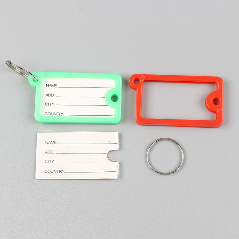 Color plastic PP key card Hotel number plate key chain pendant classification candy color number plate
