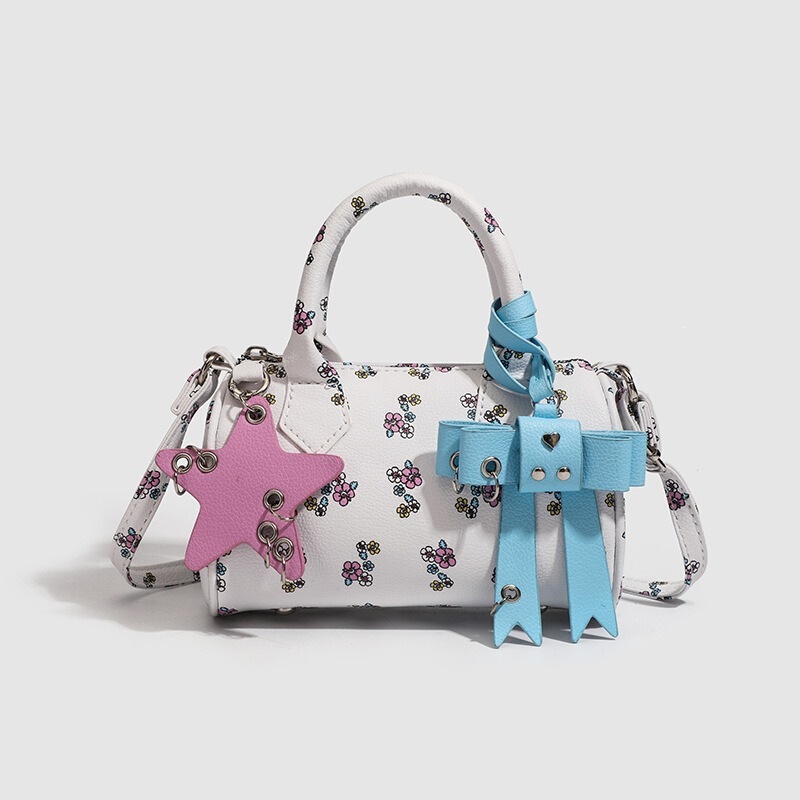 2025 Summer New Style Women's Handbag Boston Bag Crossbody Bag Bowknot Star Sweet Fashion Small Bag