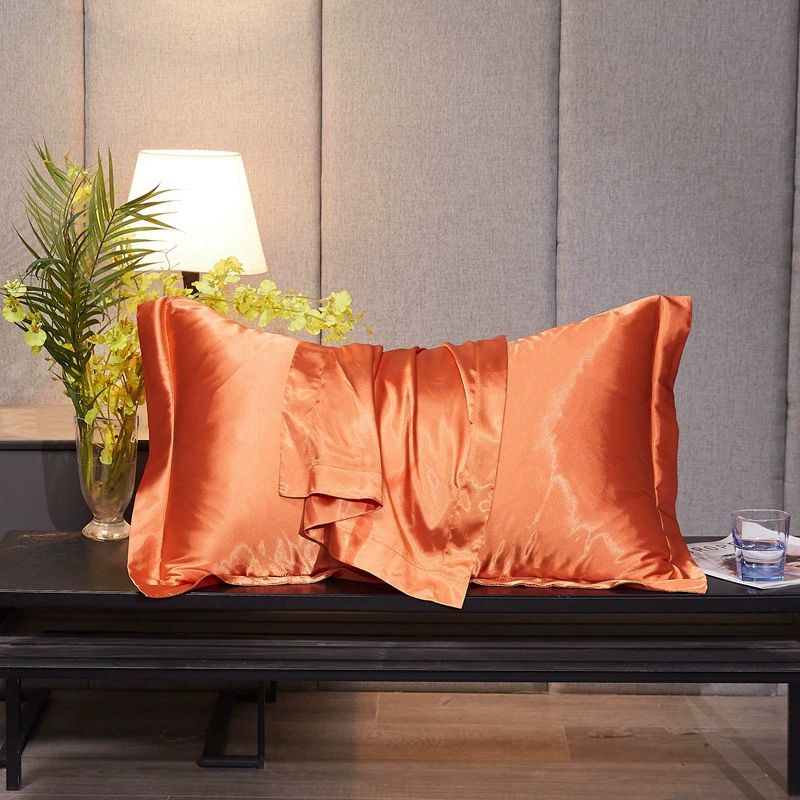 Double-sided Silk Pillowcase, Reversible Satin Finish, 48×74 cm (Multiple Colors)