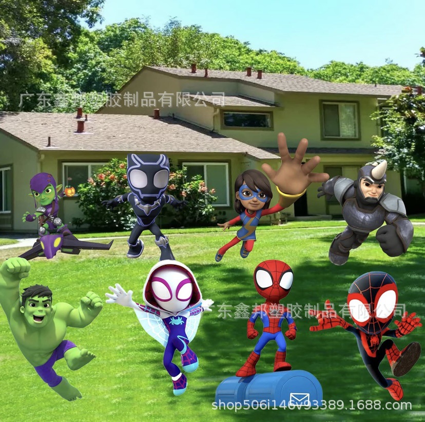 跨境 蜘蛛朋友 户外装饰庭院标志生日派对 花园前院主题装饰用品