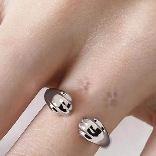 Xiaohongshu recommends Cat Claw S925 sterling silver stray cat peripheral ring with milk marks and open pair ring.