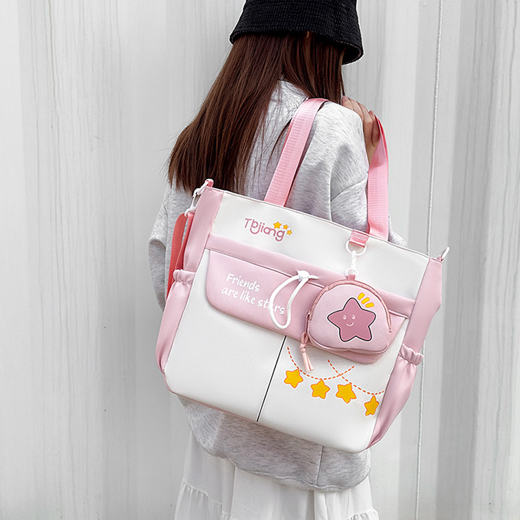 One-shoulder bag, study bag, fashionable handheld shoulder bag, for students