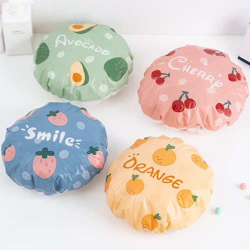Shower cap waterproof shower cap for adult women cute fruit waterproof bath shower head cover kitchen oil fume cross-border exclusive supply