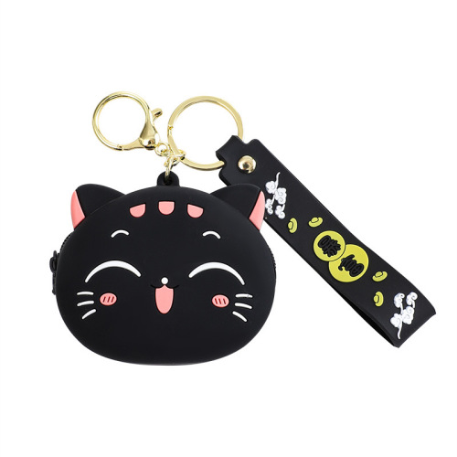 Creative Cartoon Cat Wallet Keychain Cute Pendant Delicate Backpack Pendant Coin Earphone Storage Wholesale 