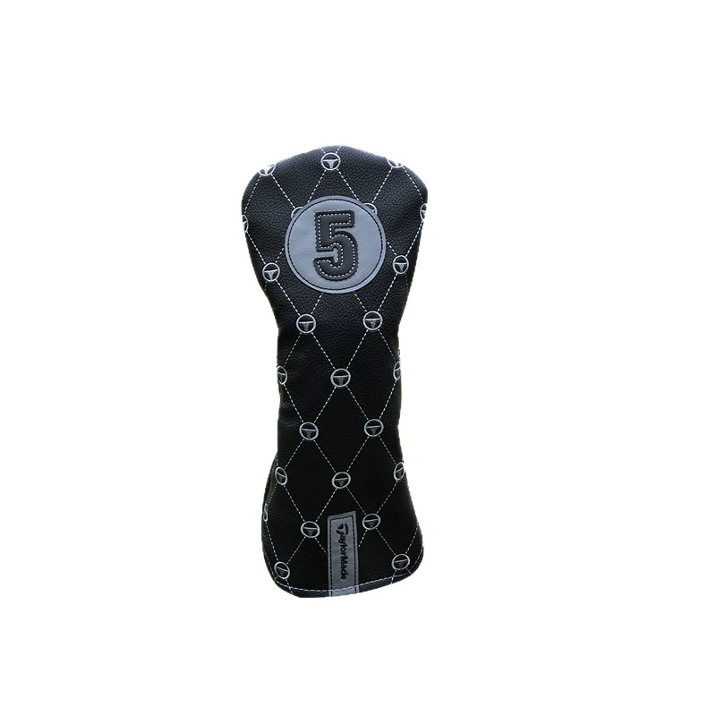 Black golf clubs, helmet, ball head, protective case
