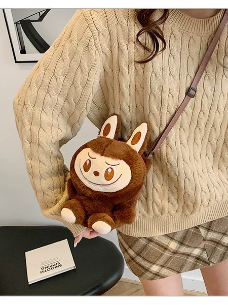 Bubble Rabbit Labubu Plush Cartoon Backpack Labubu Bag for Girls Cross-Border Gift Crossbody
