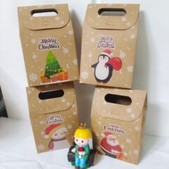 現物アマゾンクラフト紙クリスマス共通包装クリスマスプレゼント包装クリスマス手提げ折り畳み紙箱