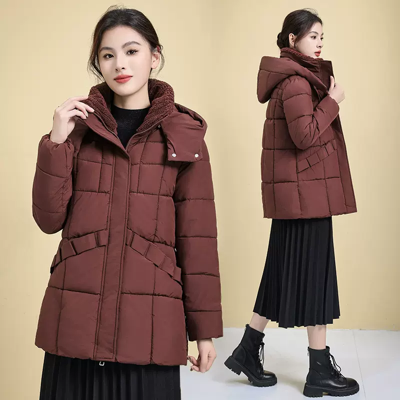冬装2025新款羽绒棉服女中长款宽松中年棉衣洋气冬季棉袄保暖外套