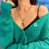 Длинная цепь с буквами, свитер, ожерелье, небольшая дизайнерская демисезонная высококлассная цепочка до ключиц, буква D, простой и элегантный дизайн