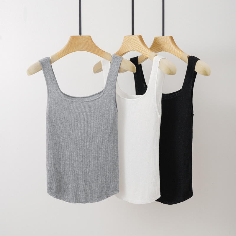 Tencel Square Collar Vest Slim-fit High-elastic Small Sling Flash Tencel Vest high quality Skin-friendly 16-pin Delicate Tencel Square Collar Vest Slim-fit High-elastic Small Sling Flash Tencel Vest high quality Skin-friendly 16-pin Delicate