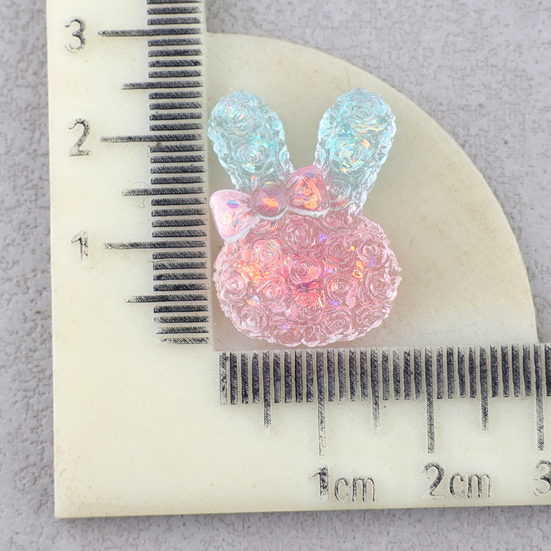 発光グラデーションウサギの蝶ネクタイ樹脂アクセサリークリーム接着剤手作り材料パッケージ DIY 子供の帽子ヘアアクセサリー