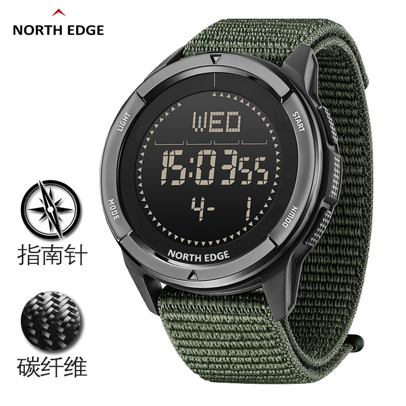Cross-border Sports Outdoor Electronic Watch Step Metronome Compass Waterproof Student Watch Carbon Fiber Men's Watch