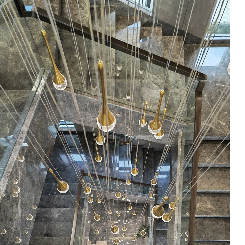 Современная минималистичная креативная вращающаяся потолочная лампа Cristal для загородного дома, для гостиной, светлая роскошная стиль
