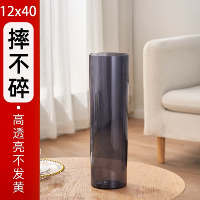 Gran vasos de flores largos grandes gruesas claras rectas flores de bambú rica botella de vidrio de agua de cultivo de agua de bambú imitación