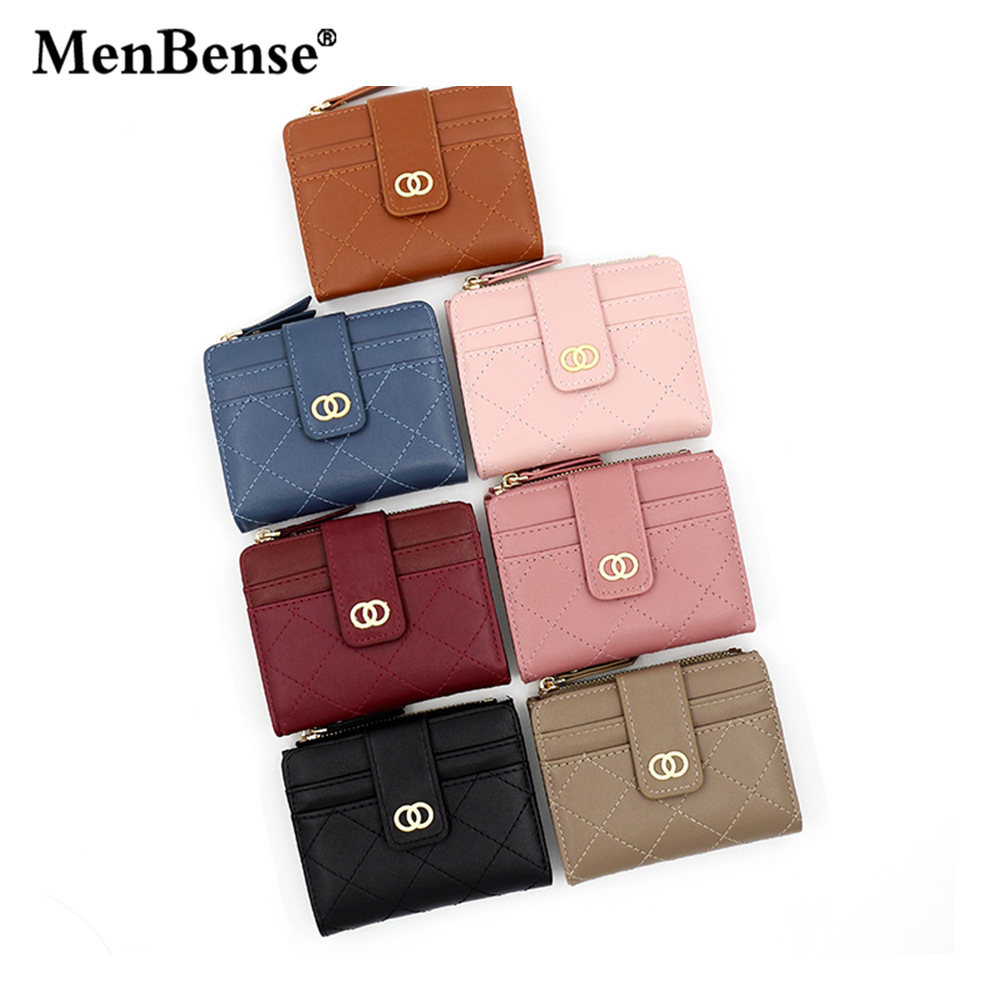 Versión coreana de la hebilla de la billetera de las señoras del rombo de la moda corta, el monedero delgado de varias tarjetas, el bolso de identificación, la billetera al por mayor