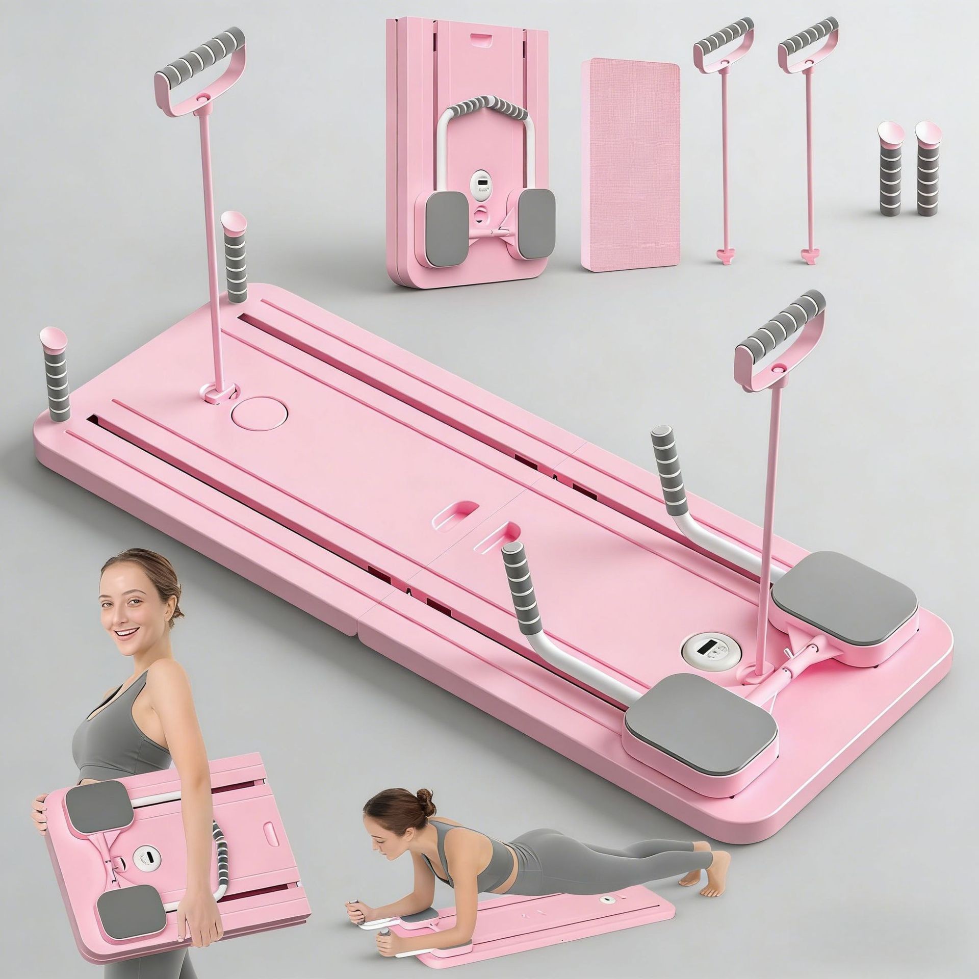 Transfronterizo multifuncional abdominal Pilates yoga conjunto de forma de cuerpo 7 en 1 estiramiento plegable placa de flexiones para el hogar image 9