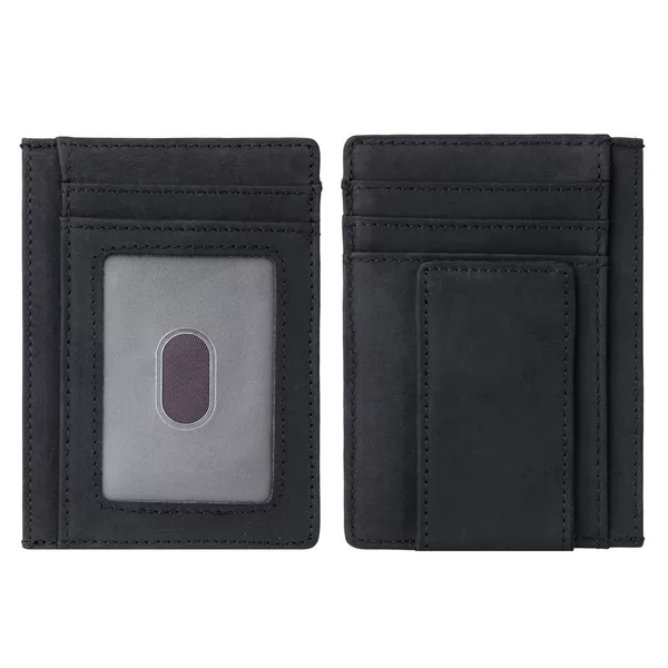 1075 Men's Genuine Leather Card Holder, First-Layer Cowhide, Multi-Card Slot Card Case, Rfid Magnetic Clasp, Dollar Bill Clip, Document Holder