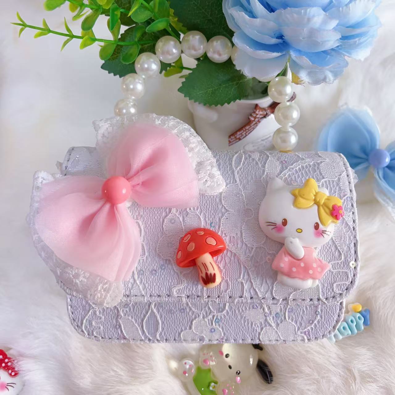 Bagos de hombro para niños primavera y verano frescos bolsos de perlas para niñas Aisha pequeña princesa bolsos de mochila de estilo extranjero