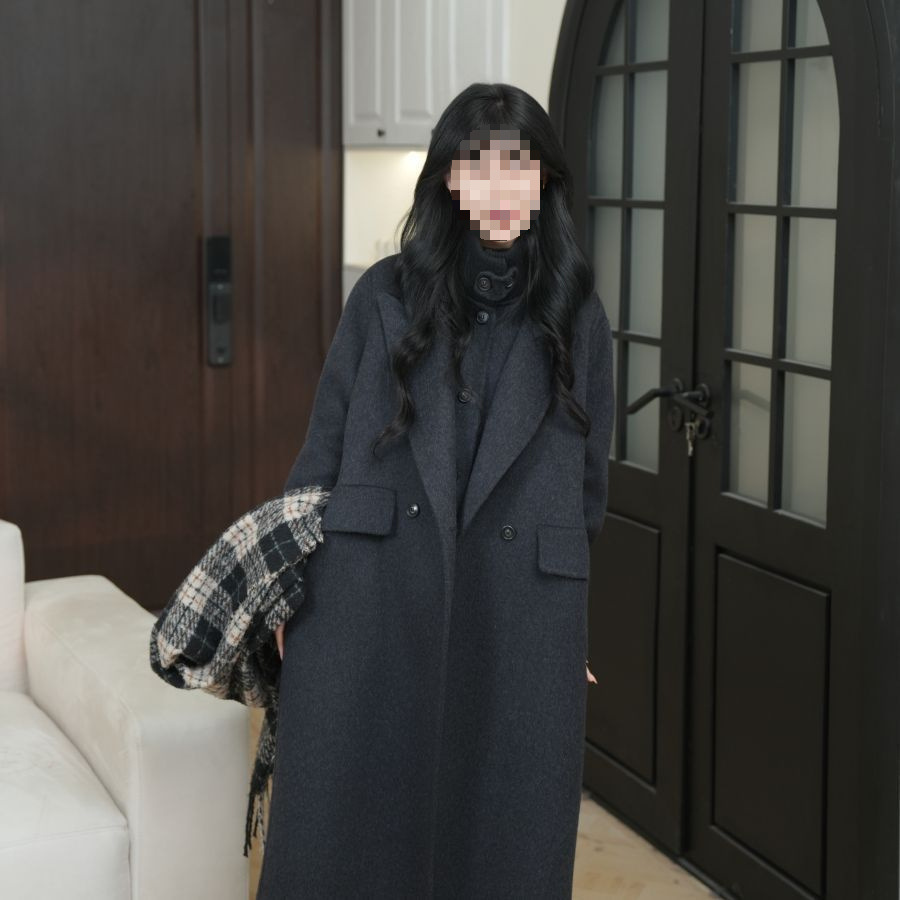 伊迪卡双面羊毛大衣马甲两件套装中长款韩版气质百搭显瘦2025秋季