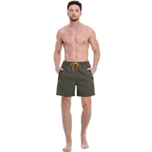 现货美码跨境防水速干沙滩裤透气5英寸短款防水拉链口袋男冲浪裤