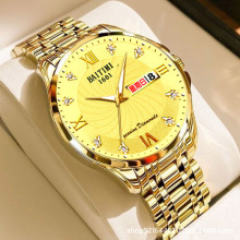 正品双日历夜光防水品牌男表商务霸气男士腕表男士手表男网红腕表