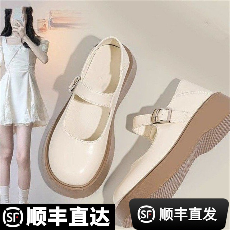 두꺼운 밑창 MARY JANE SHOES SHALLOW MOUTH COLLEGE 두꺼운 밑창 하이힐 여성 신발 원피스 MARY JANE WOMENS SHOES 여름 두꺼운 밑창 MA