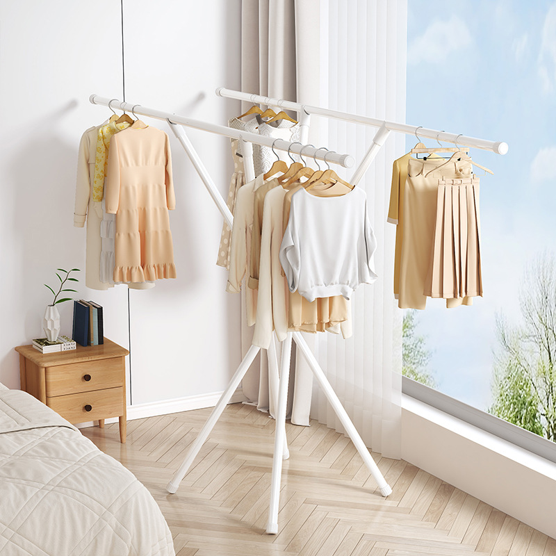 Clothes drying rack floor-standing folding thickened and bold…