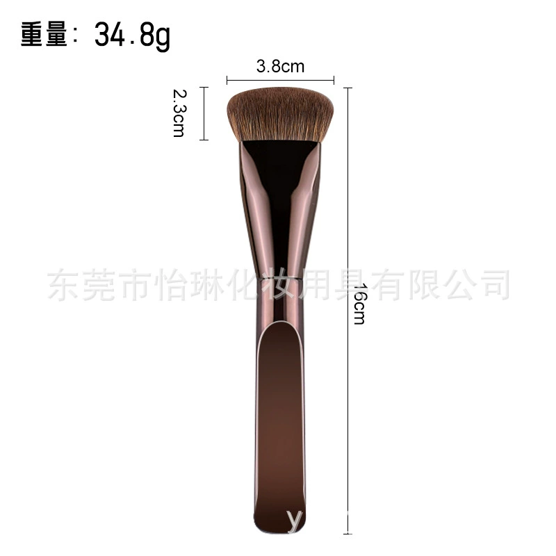 Foundation Brush, Ultra-Thin Soft Bristles, No-Trace Finish, 16 cm Compact Handle