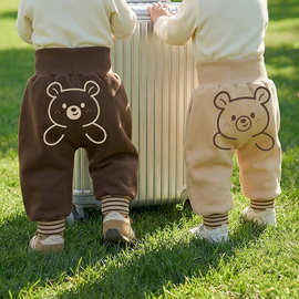 婴儿加绒加厚大pp裤秋冬男童女宝宝小童衣服冬装保暖长裤洋气外穿