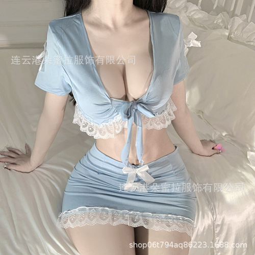 Wholesale sexy uniforms passionate sexy secretary split suit nightclub hip skirt underwear student JK uniform