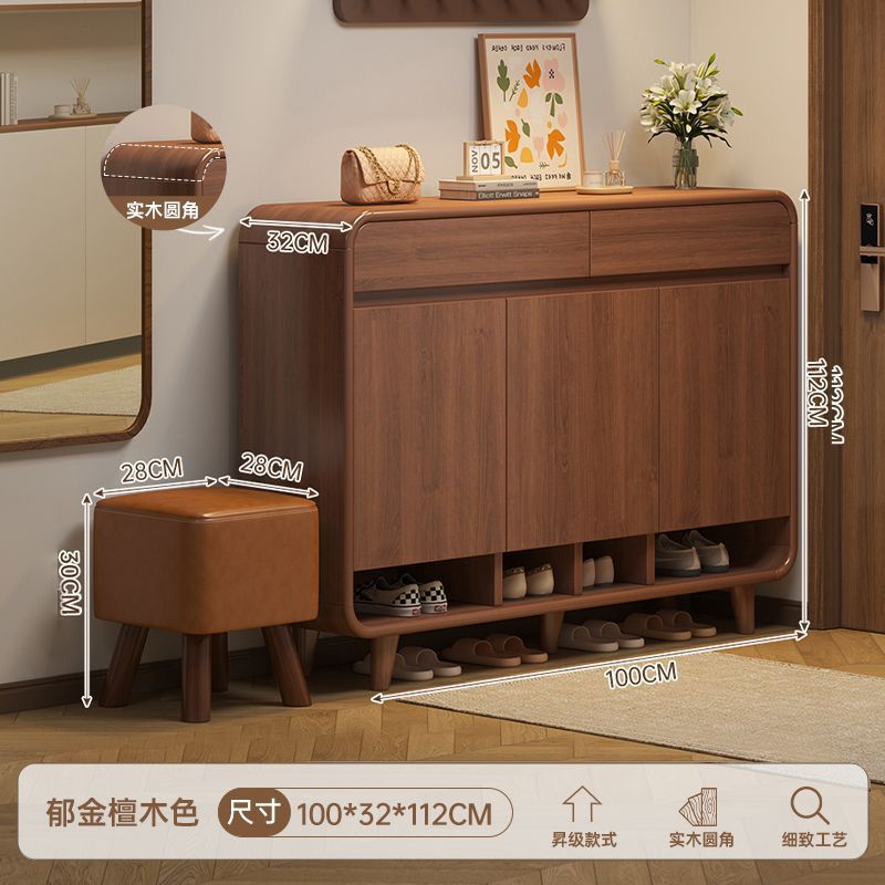 [핫셀 추천 원목 둥근 모서리] 문 3개, 서랍 2개, 튤립 샌들우드 컬러 100