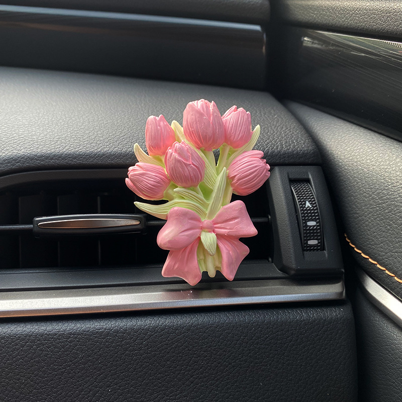 チューリップ車のアロマの高級感のある風口の拡香石の車内の花のアロマの車の装飾品の自動車の置物|undefined