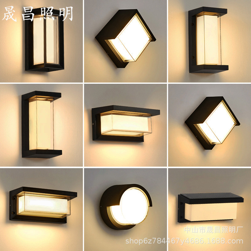 壁灯防水防潮中式LED入户灯花园阳台露台过道庭院外墙灯室外门柱