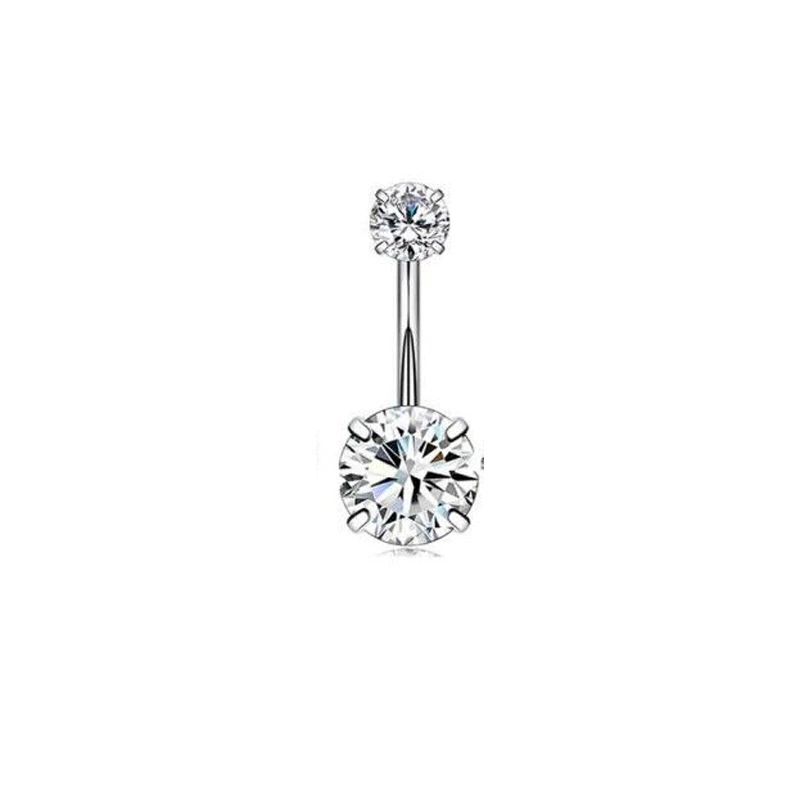 П physiological belly button piercing stainless steel with zircon, Aliexpress, ebay, Amazon