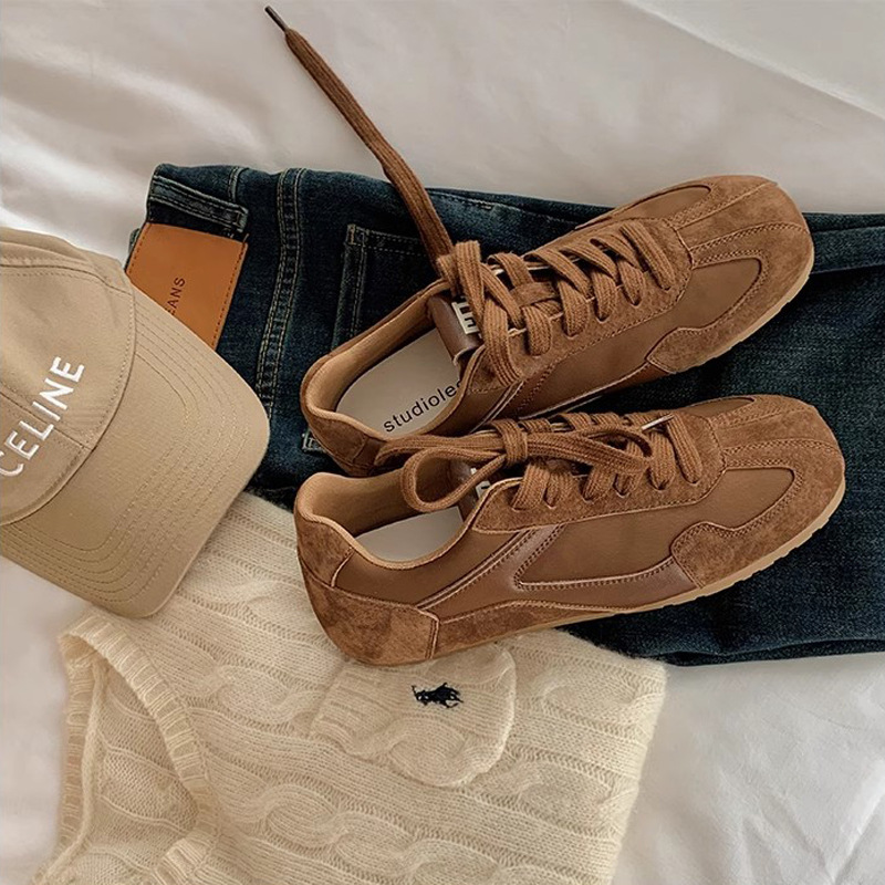 Grape Mom otoño nuevo estilo de moda retro contraste cabeza cuadrada estilo casual Forrest zapatos ins mujeres nuevo estilo