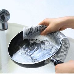 Steel wire dishwashing cloth daily cleaning cloth grid non-stick oil rag kitchen stove dishwashing pot cleaning cloth decontamination