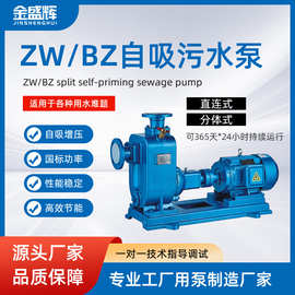 ZW自吸污水泵大流量高扬程增压排污泵自吸式离心泵无堵塞自吸泵