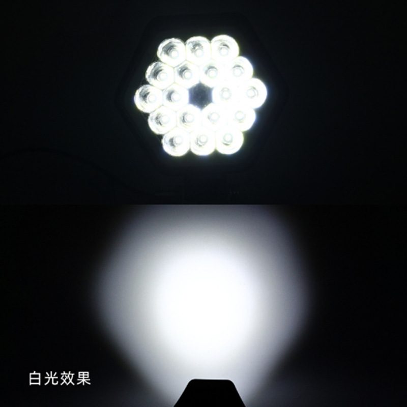 Motorcicleta eléctrica externa 18 perlas faro de trabajo reformado faro delantero concentrador fuerte exterior impermeable