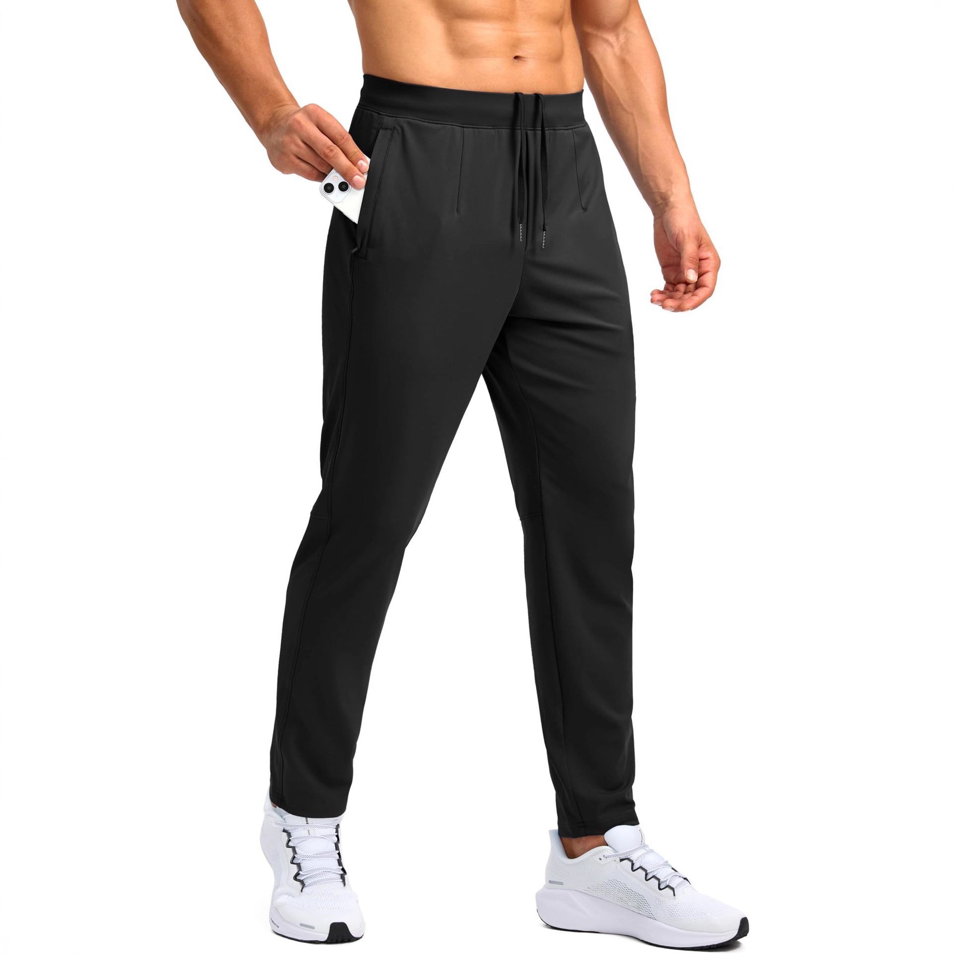 Cross-Border Popular Amazon Men's Golf Tennis Sports Casual Straight Fitness Quick-Drying Lace-Up Trousers