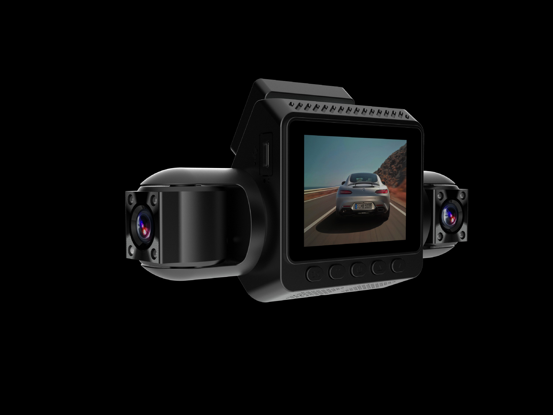 Four-channel dashcam with front and rear dual recording, plus left and right blind spot four-lens high-definition night vision reversing camera with app