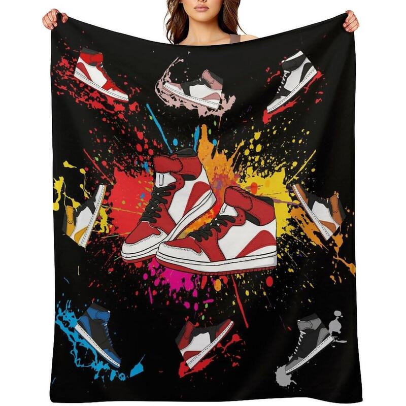 Retro Basketball Shoe Style Flannel Blanket, Soft and Warm, Decorative Throw Blanket for Living Room Sofa Bed Retro Basketball Shoe Style Flannel Blanket, Soft and Warm, Decorative Throw Blanket for Living Room Sofa Bed
